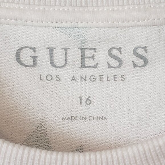 Guess Girls Logo Sweatshirt ~ Floral Pink ~ Size 12/14 years ~ EUC ~ - Picture 5 of 5